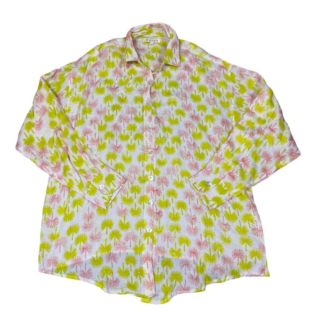 Marea Womens Size S Apres Beach Cotton Gauze Button Down Shirt Only Golden Hour